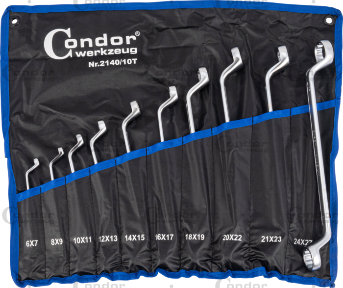 Ringnyckel Set, djupvinklad, 10 delar., 6-27 mm