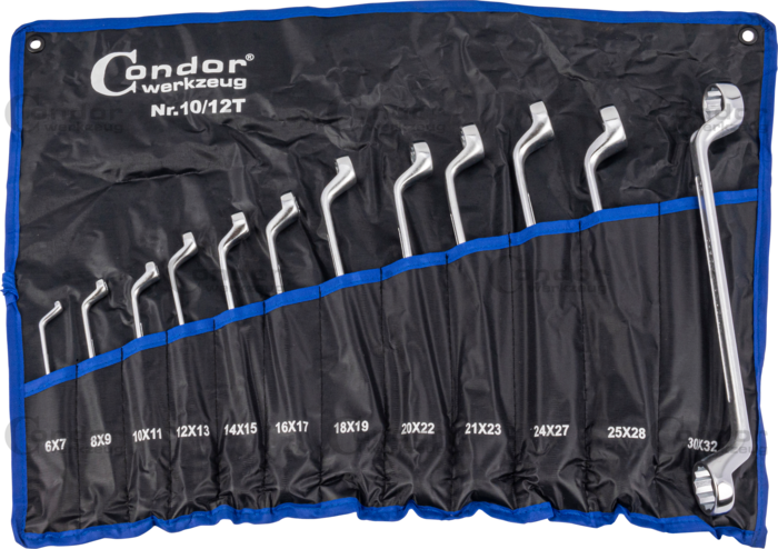 Ringnyckel Set, djupvinklad, 12 delar., 6-32 mm