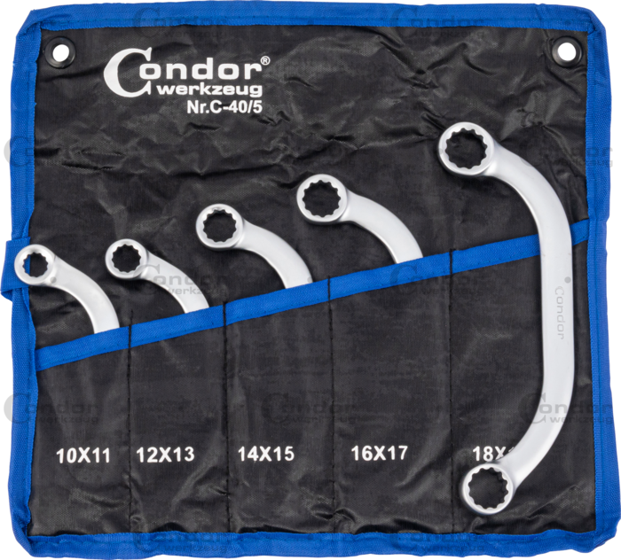 Startmotor Ringnycklar (Halvmåne), 5 delar., 10-19 mm