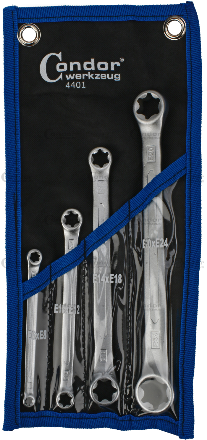 Ringnyckel Set, 4 delar, torx E6-24