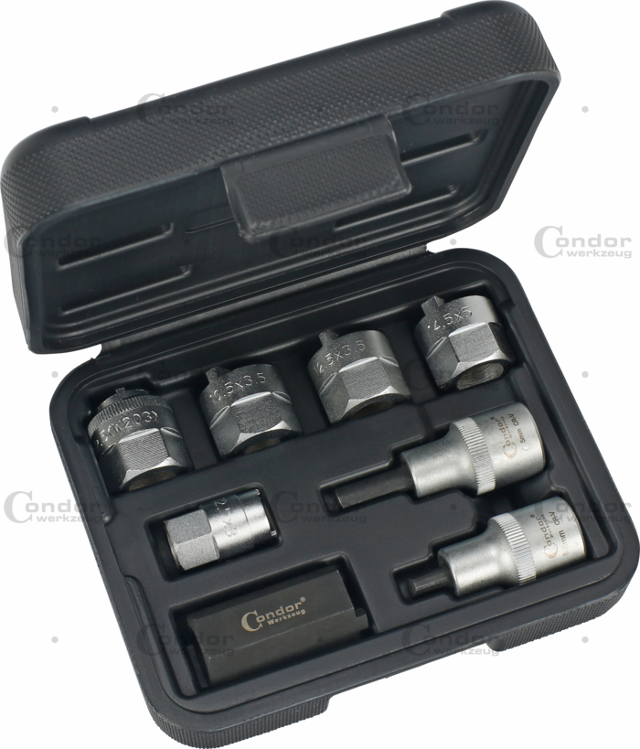 Fjäderbensmutter och Klämma Expander Hylsa Set, 8 delar.