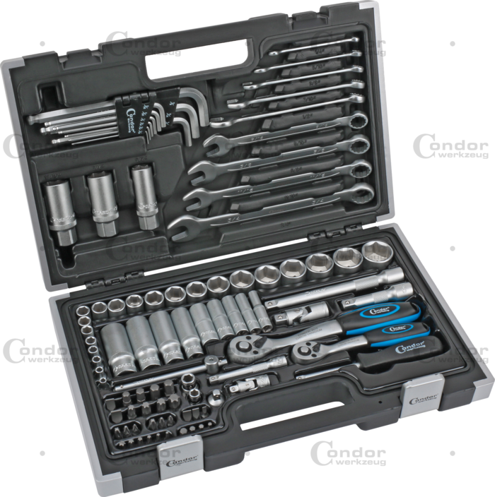 Hylsa Set, 92 delar., 1/4+3/8", 6-kant tum 5/32-1"