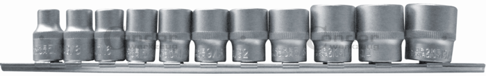 Hylsa Set, 11 delar., 3/8", 6-kant tum 5/16-13/16"