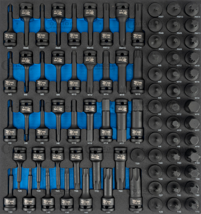 Kraftbits Set i Foam 2/3, xcess performance, 80 delar., 1/2"