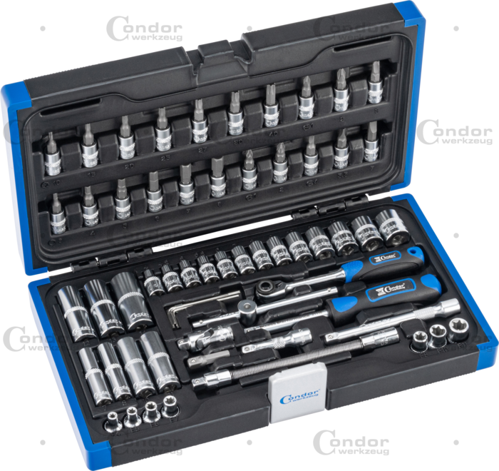 Hylsnyckelsats,&nbsp;60-delar., 1/4", 6-kant 4-14&nbsp;mm