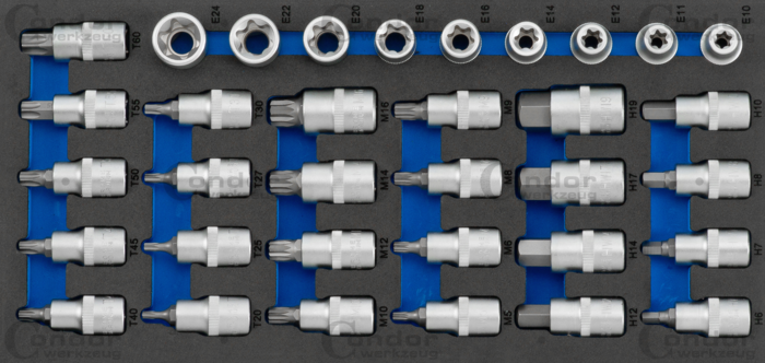Hylsa och Hylsbit Set i Foam 1/3, 34 delar., 1/2"
