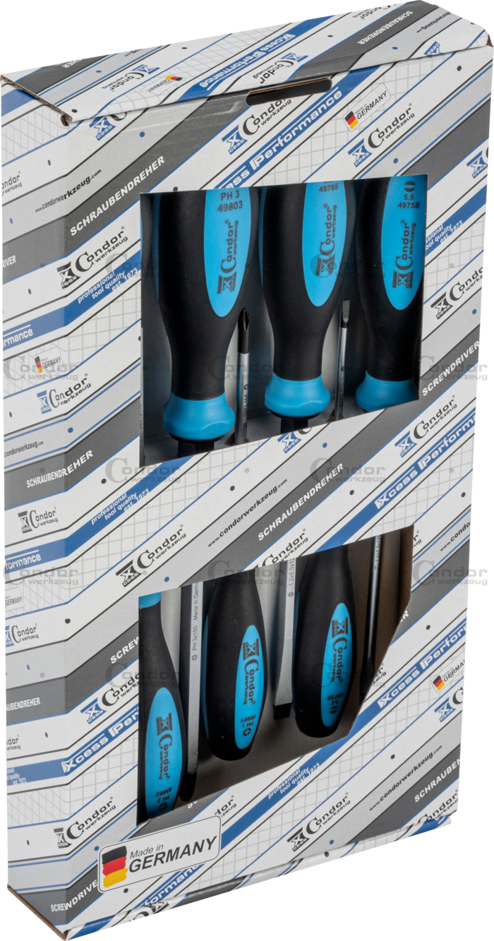 Skruvmejsel-Sats, Proffs, 7-delar., Spår + Kryss