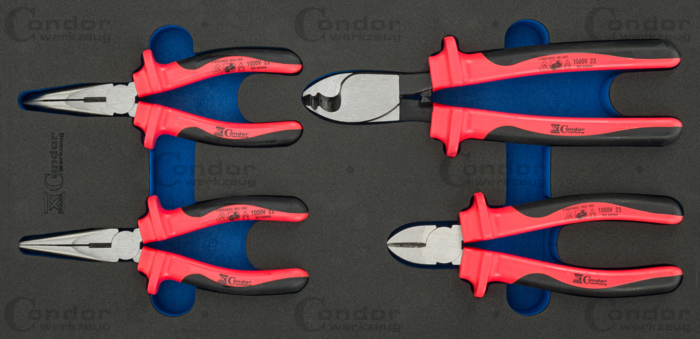 VDE Tänger Set i Foam 1/3, 4 del.